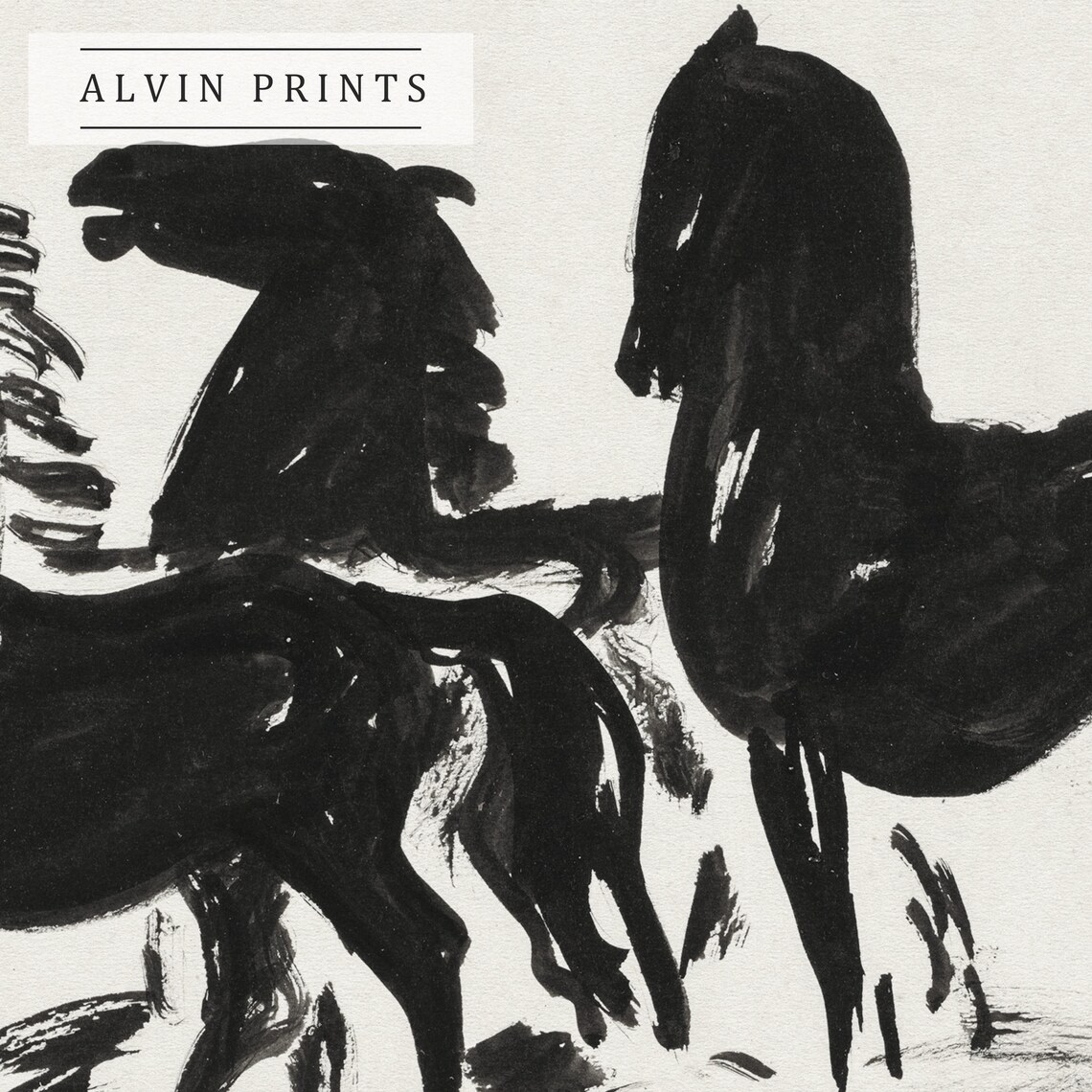 Vintage Horse Wall Art Abstract Horse Art Print Mailed - Etsy