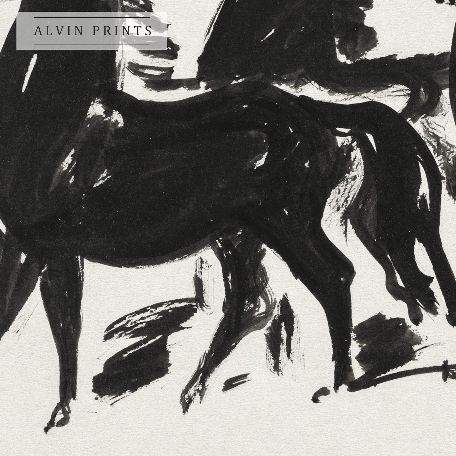 Vintage Horse Wall Art Abstract Horse Art Print Mailed - Etsy