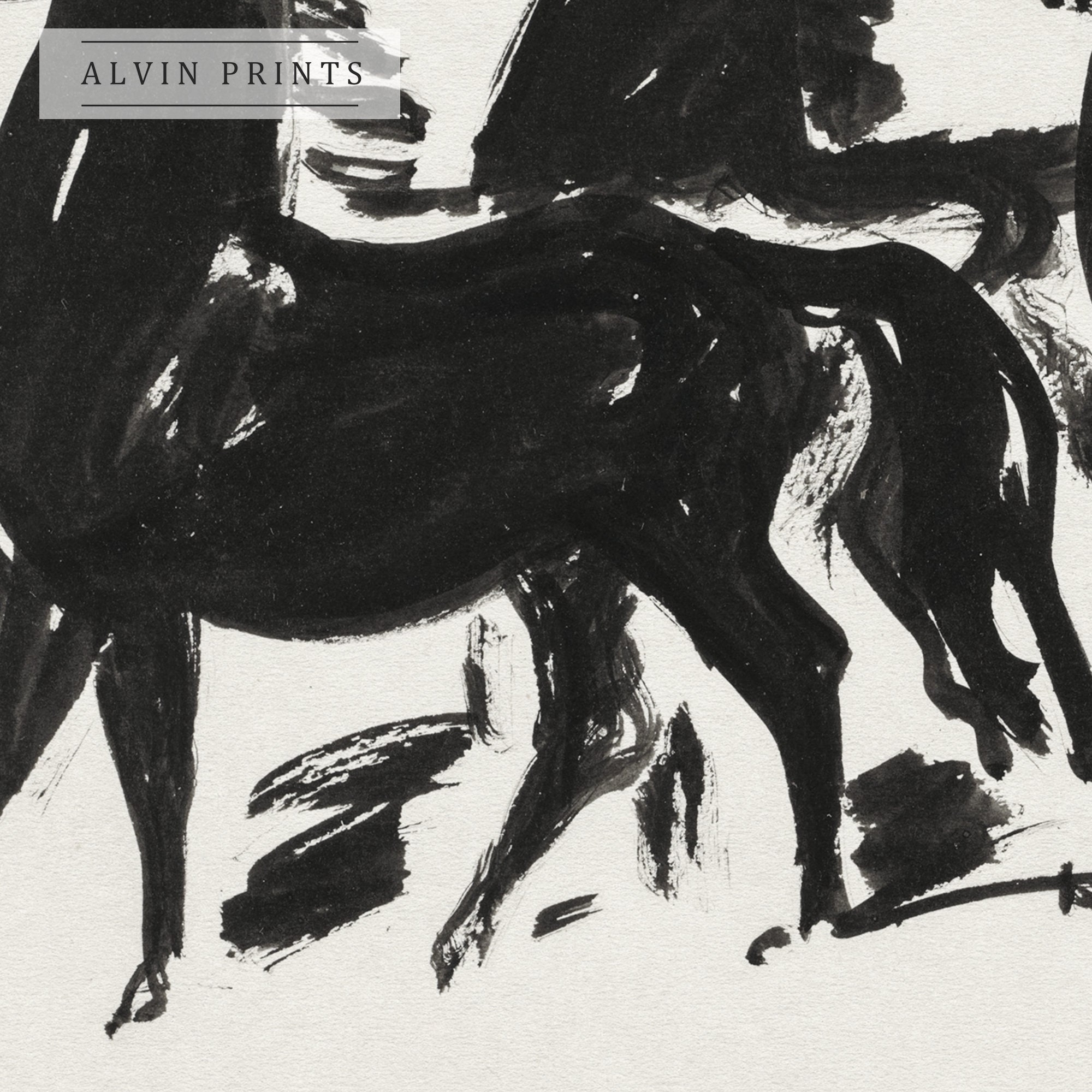 Vintage Horse Wall Art Abstract Horse Art Print Mailed Etsy