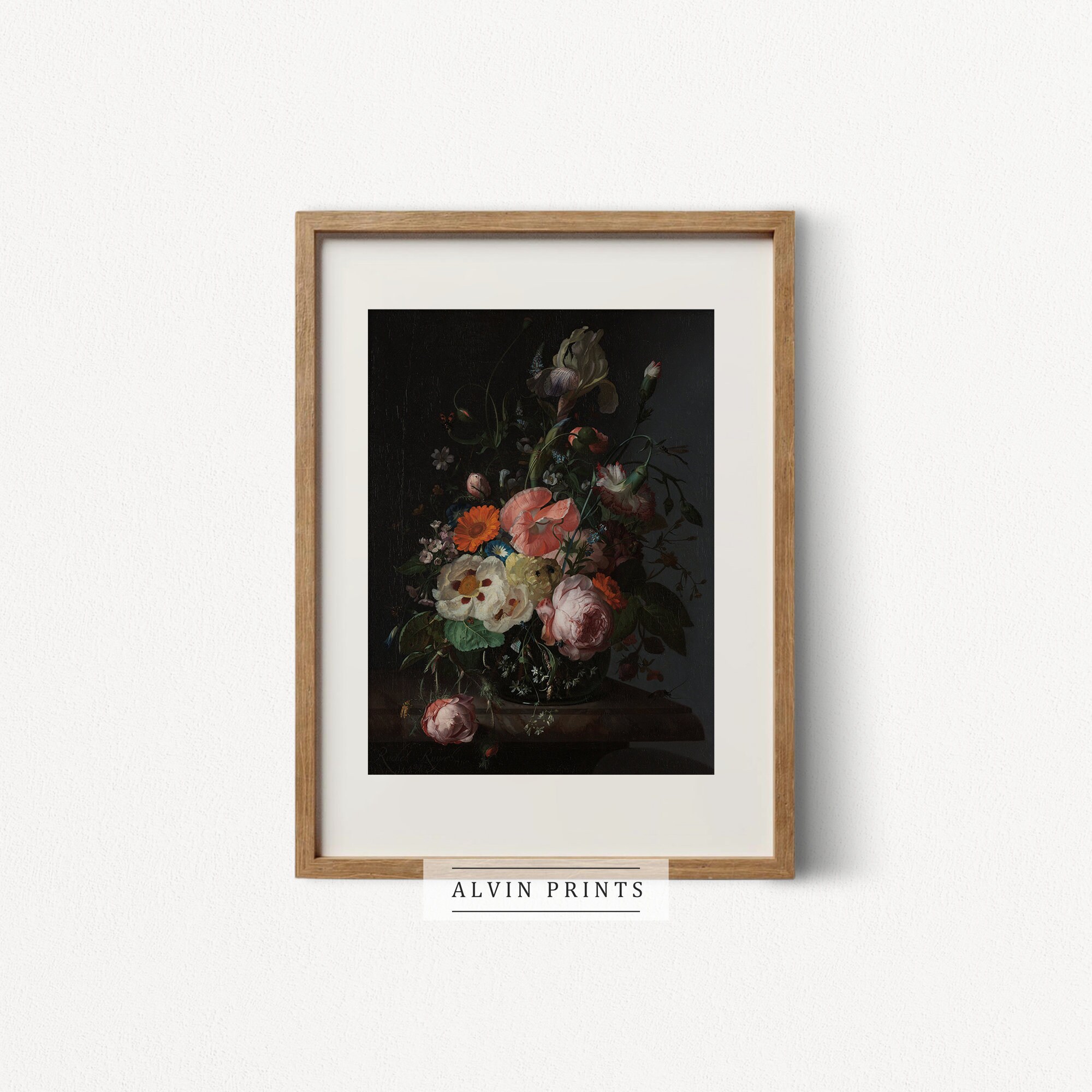 Vintage Flower Painting Wall Art Painting Mailed Fine Art Etsy