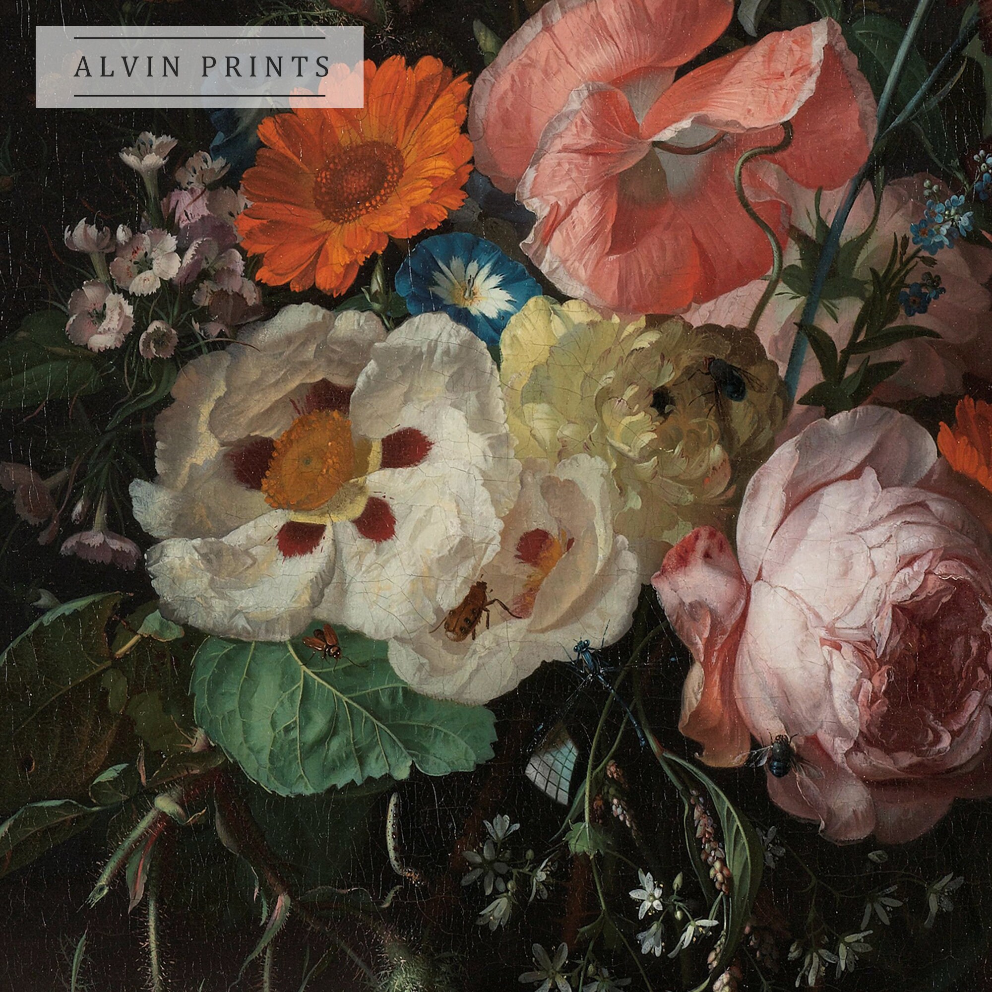 Vintage Flower Painting Wall Art Painting Mailed Fine Art Etsy