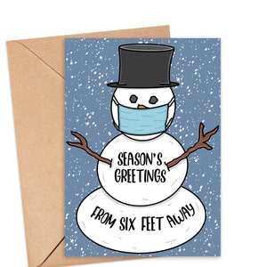 Funny Christmas Card 2020, Six Feet Apart, Social Distance Christmas Card, Funny Holiday Card, Quarantine Christmas Card, Funny Xmas Card