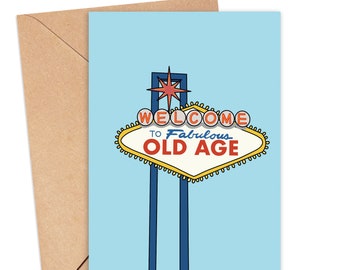 Vegas Birthday Card, Old Age Birthday Card, Funny Birthday Card, Best Friend Birthday Card, Thirty Birthday Card, Alcohol Birthday Card