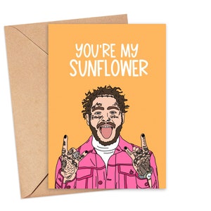 Post Malone Valentines Day Card, biglietto di San Valentino divertente STAMPABILE, biglietto di anniversario divertente, biglietto di anniversario per moglie, fidanzato di San Valentino
