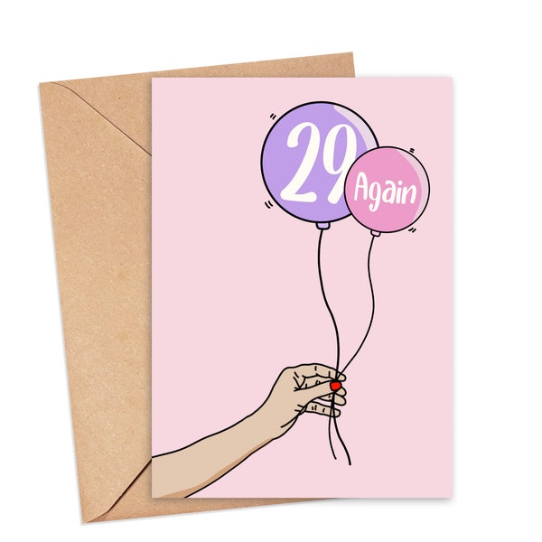 Funny Birthday Card for Her, Thirty Birthday Card, 30th Birthday Card, 29 Again Birthday Card, You're Old Birthday Card, Thirty and Flirty