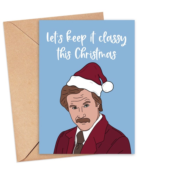 Ron Burgundy Christmas Card, Funny Christmas Card, Funny Christmas Card for Husband, Pop Culture Christmas Card, Christmas Card for Friend