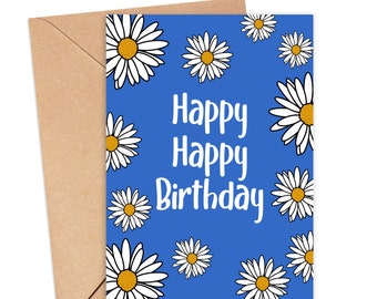 Sunflower Birthday Card, Flower Birthday Card, Plant Birthday Card, Cute Birthday Card, Friend Birthday Card, Birthday Card for Her, Wife