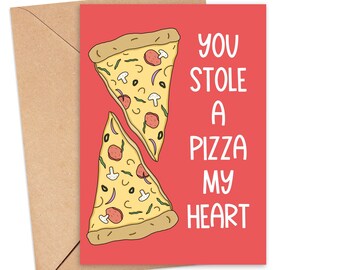 Carte de Saint-Valentin drôle Petit ami, Carte d’anniversaire Mari, Carte d’anniversaire Pizza My Heart, Carte d’amour drôle, Carte 1er anniversaire, Je t’aime