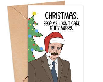 Ron Swanson Christmas Card, Parks and Rec Christmas Card, Funny Christmas Card, Parks and Recreation Card, Funny Christmas Card for Husband