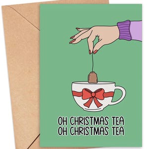 Oh Christmas Tea Christmas Card, Pun Christmas Card, Funny Avocado Christmas Card, Best Friend Christmas Card, Funny Xmas Cards PRINTABLE