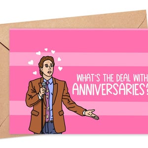Tarjeta de aniversario divertida para esposo, tarjeta de aniversario de Seinfeld, tarjeta de aniversario divertida para imprimir, tarjeta divertida del día de San Valentín para novio