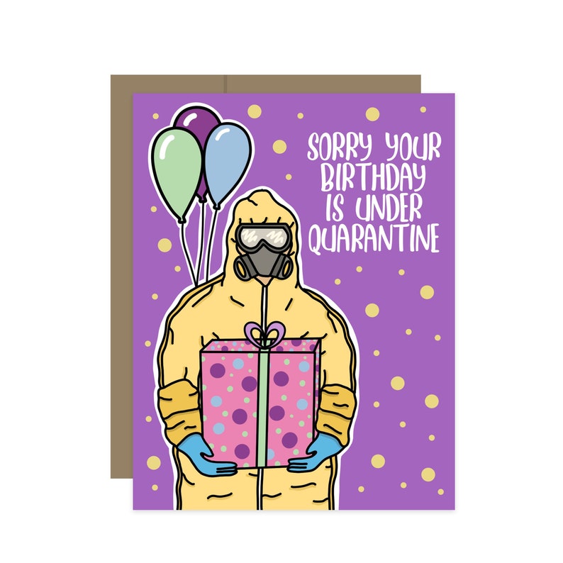 Quarantine Birthday Card Funny Birthday Card Self Isolation Etsy