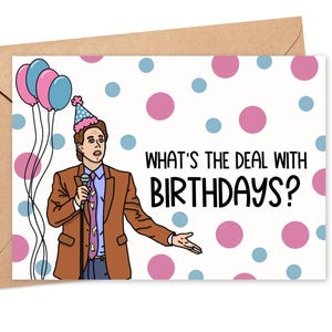 Tarjeta de cumpleaños de Seinfeld, tarjeta de cumpleaños de Jerry Seinfeld para imprimir, regalo divertido de Seinfeld, tarjeta de cumpleaños divertida para esposo, tarjeta de cumpleaños para novio