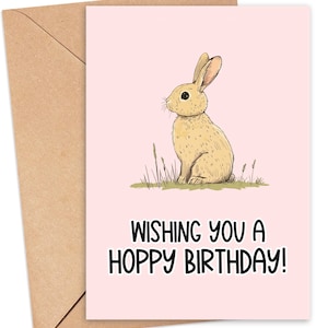 Carte d'anniversaire imprimable, carte d'anniversaire drôle pour les enfants, carte d'anniversaire imprimable, carte d'anniversaire de lapin, carte d'anniversaire numérique téléchargement immédiat