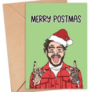 Carte de Noël drôle, carte de Noël Malone, carte de Noël drôle pour femme, carte de Noël culture pop, carte de Noël pour meilleur ami, carte de Noël