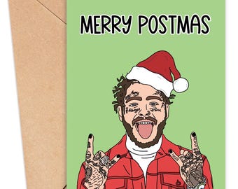 Funny Christmas Card, Malone Christmas Card, Funny Xmas Card for Wife, Pop Culture Christmas Card, Christmas Card for Best friend, Xmas Card