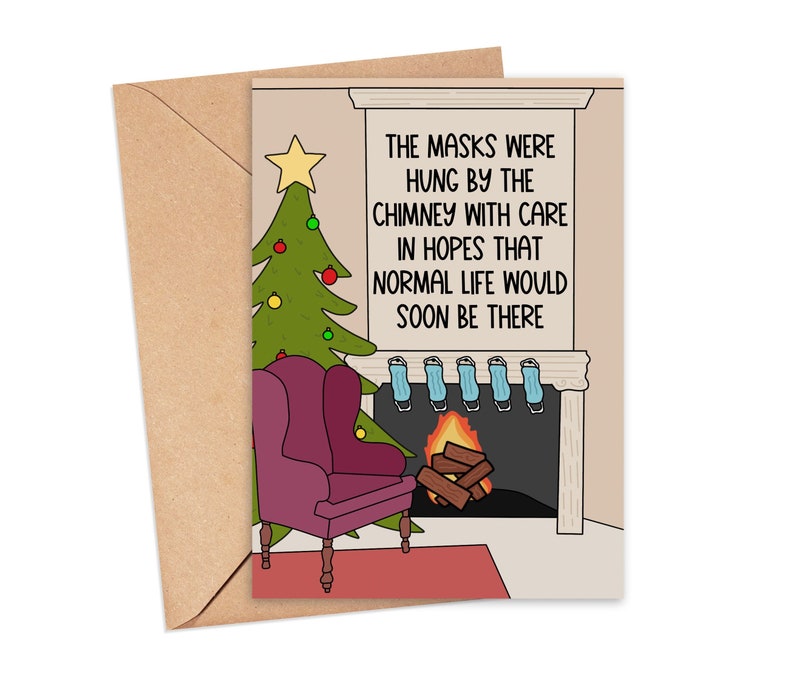 Funny Christmas Card 2021 Social Distancing Christmas Card Etsy Canada