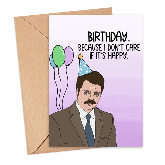 Parks and Rec Birthday Card Ron Swanson Birthday Card Funny - Etsy Parks and Rec Birthday Card Ron Swanson Birthday Card Funny - Etsy