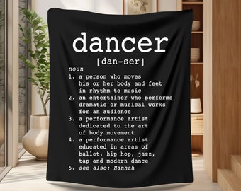 Personalized Dancer Blanket, Dancer Definition, Dancer Gifts, Recital Gifts, Dance Blanket