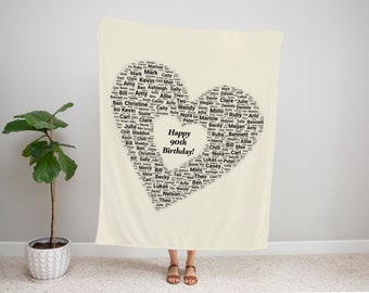 90th Birthday Blanket, Happy 90th Birthday, 90th Birthday Gift for Grandma