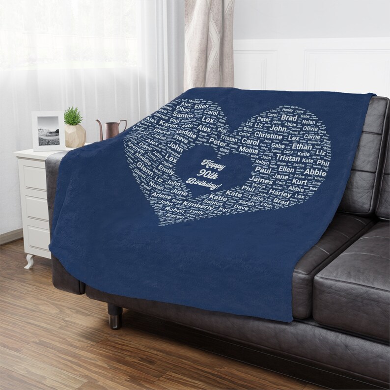90th Birthday Blanket With Family Names No Limit image 1