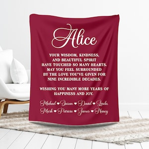 90th Birthday Blanket, Custom 90th Birthday Blanket, Happy 90th Birthday, Birthday Gifts for 90 Year Old