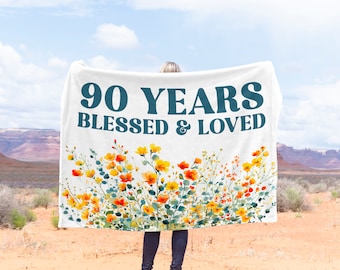 90th Birthday Wildflowers Blanket, 90th Birthday Quotes, 90th Birthday Gifts