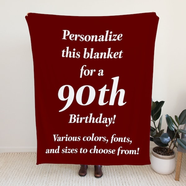 90th Birthday Blanket, Family Names Blanket, Mother 90th Birthday Gift, Gifts for Mom's 90th Birthday, Dad's 90th Birthday Gift