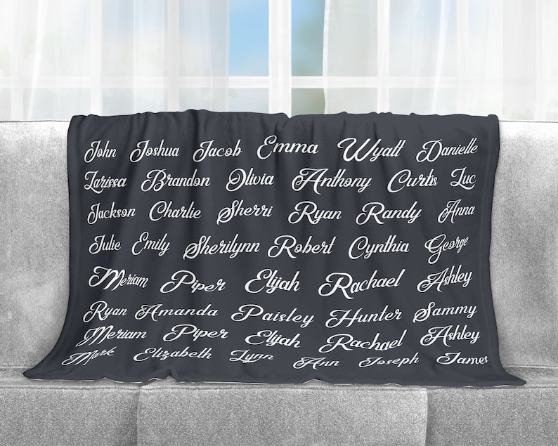 Custom Family Blanket Family Names Sherpa Blanket Etsy