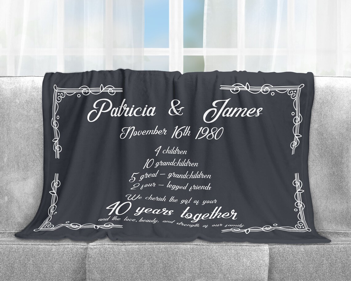 Custom Anniversary Blanket Silver Anniversary Gift Life Etsy