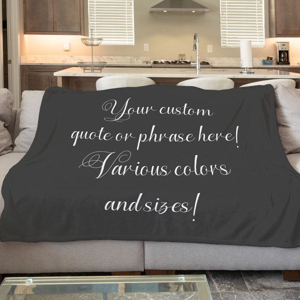 Blanket With Custom Saying Etsy