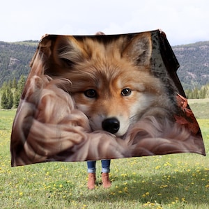 Fuchsdecke, Waldtierdecke, Tierdecke, Fuchsliebhabergeschenk, Fuchskindergarten, Waldtierdecke, Waldkinderzimmer, Babypartygeschenk