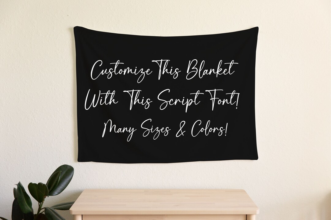 Personalized Blanket With Script Font, Custom Words Blanket, Make Own