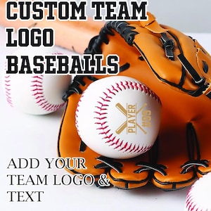 Personalized Baseball: Custom Team Logo, Player Name & Number Gift