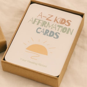 Tarjetas de Afirmaciones Imprimibles de la A a la Z para Niños: Confianza y Conciencia Plena - Descarga Digital, Preescolar, Educación en Casa, Rincón de la Calma, Rutina Matutina