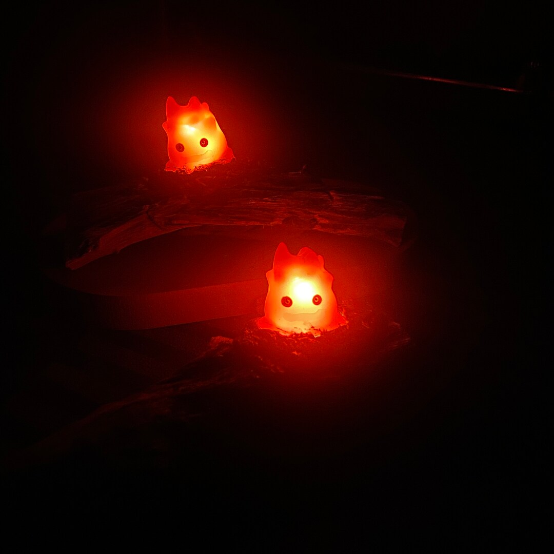 Funny Night Light Wood Flame Calcifer Table Light Christmas Etsy