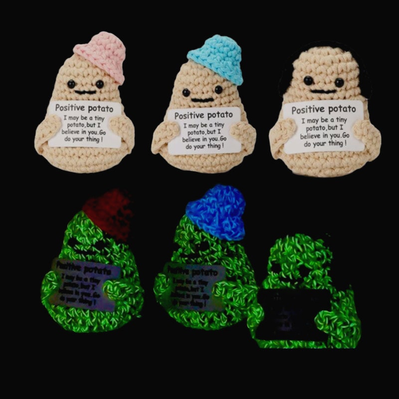 Funny Luminous Positive Potato Cute Crochet Doll Positive 