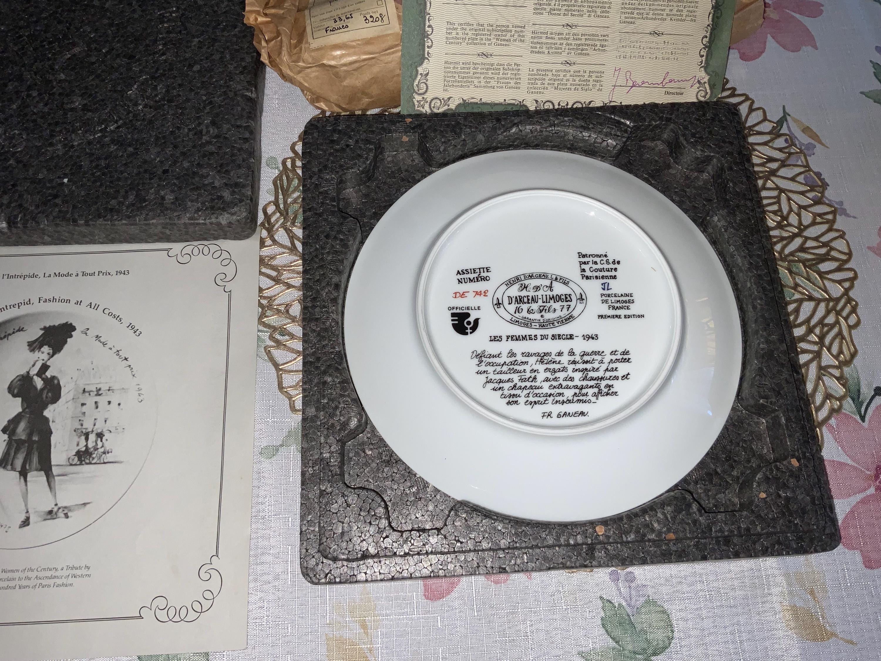 ダルソー・リモージュ・コレクターズプレート：世紀の女性たち