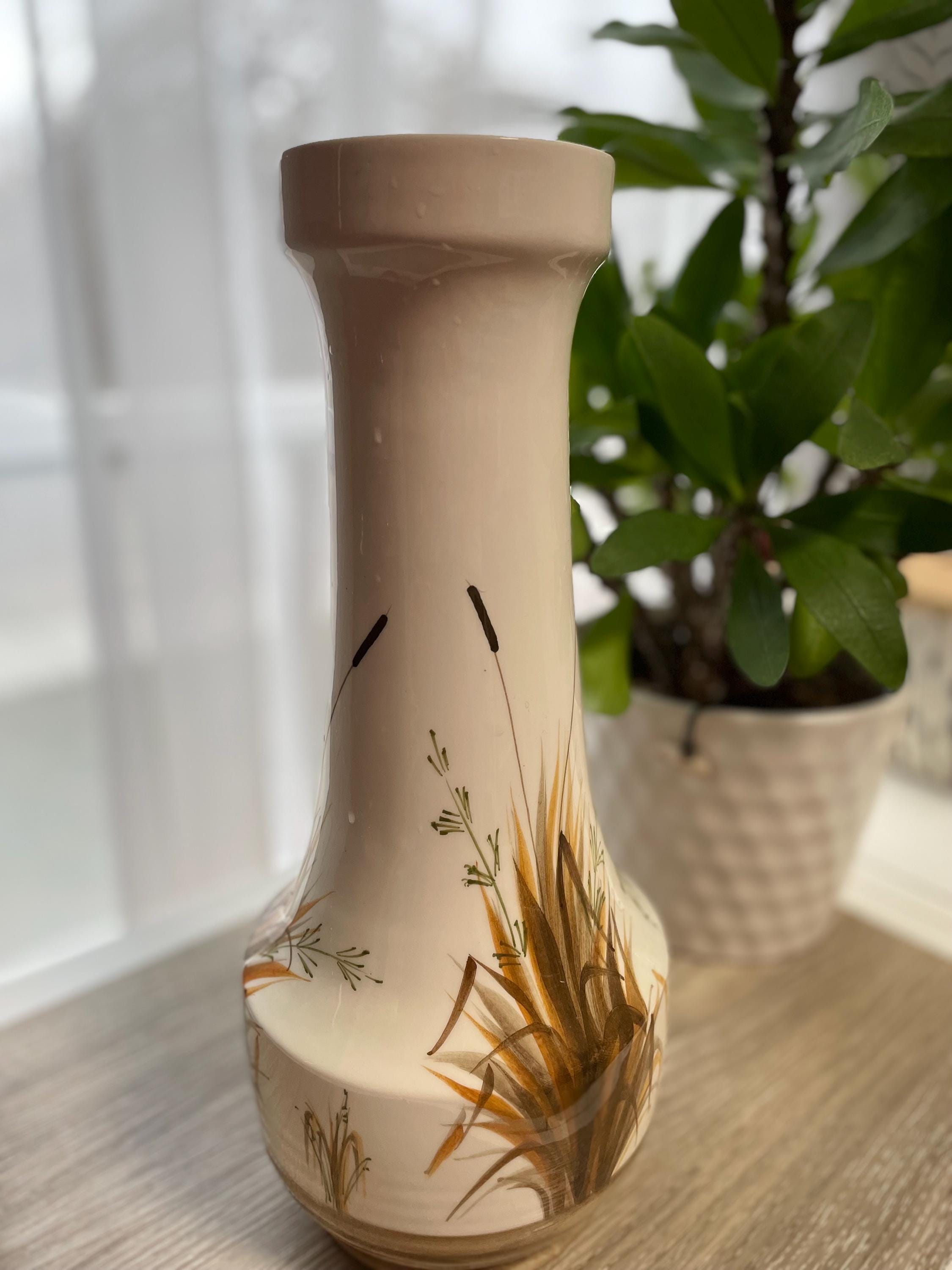 Vintage Bassano Vase: Italian Hand-painted Ceramic Reed Decor - Etsy