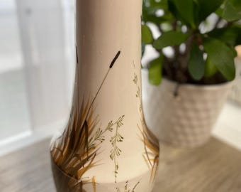 ヴィンテージ バッサーノ花瓶：イタリア製手描き陶器、葦の装飾 - Etsy