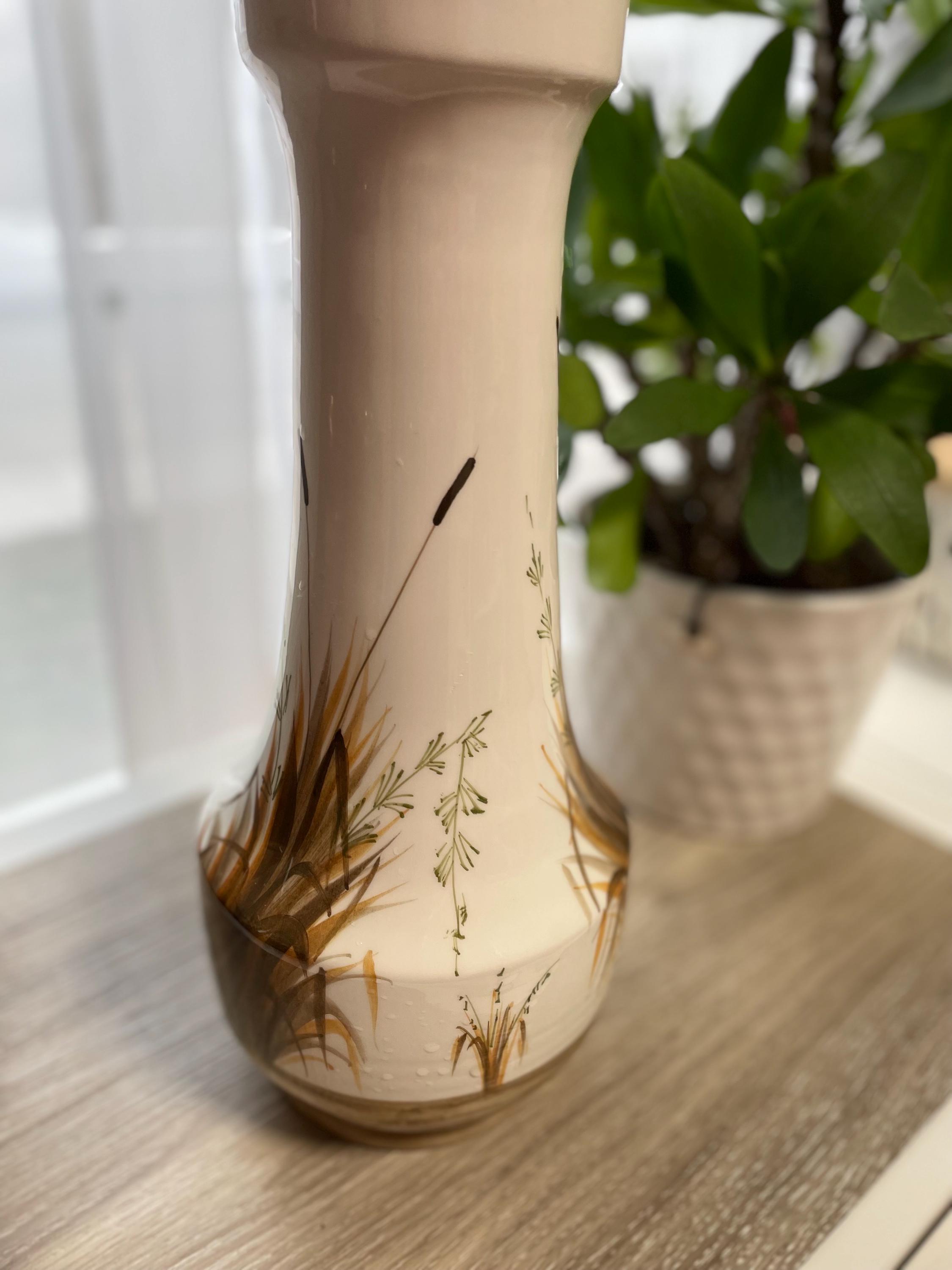 ヴィンテージ バッサーノ花瓶：イタリア製手描き陶器、葦の装飾 - Etsy
