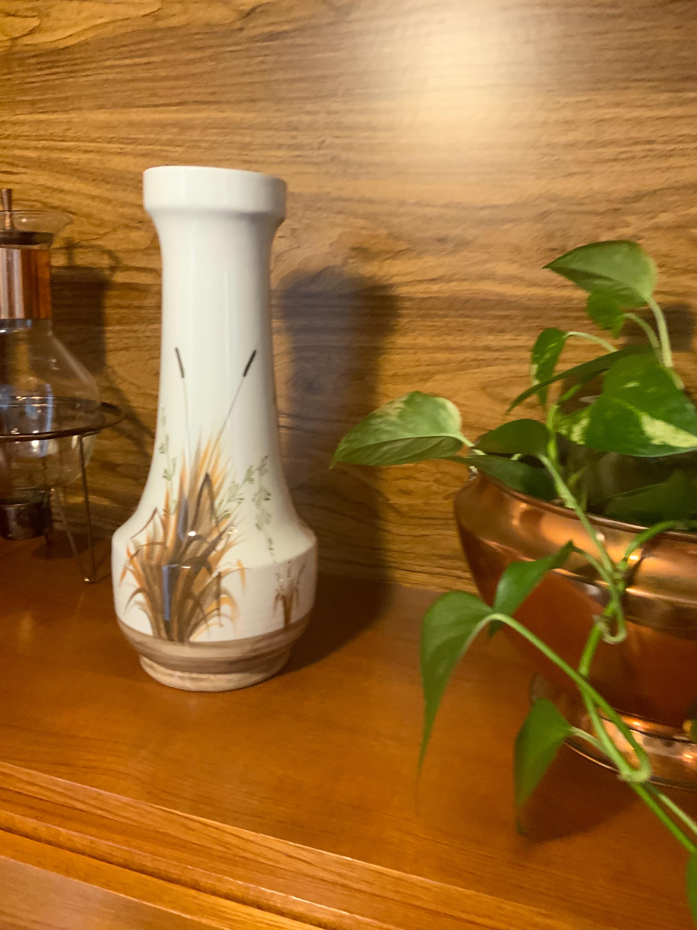 ヴィンテージ バッサーノ花瓶：イタリアの手描き陶器製リード装飾