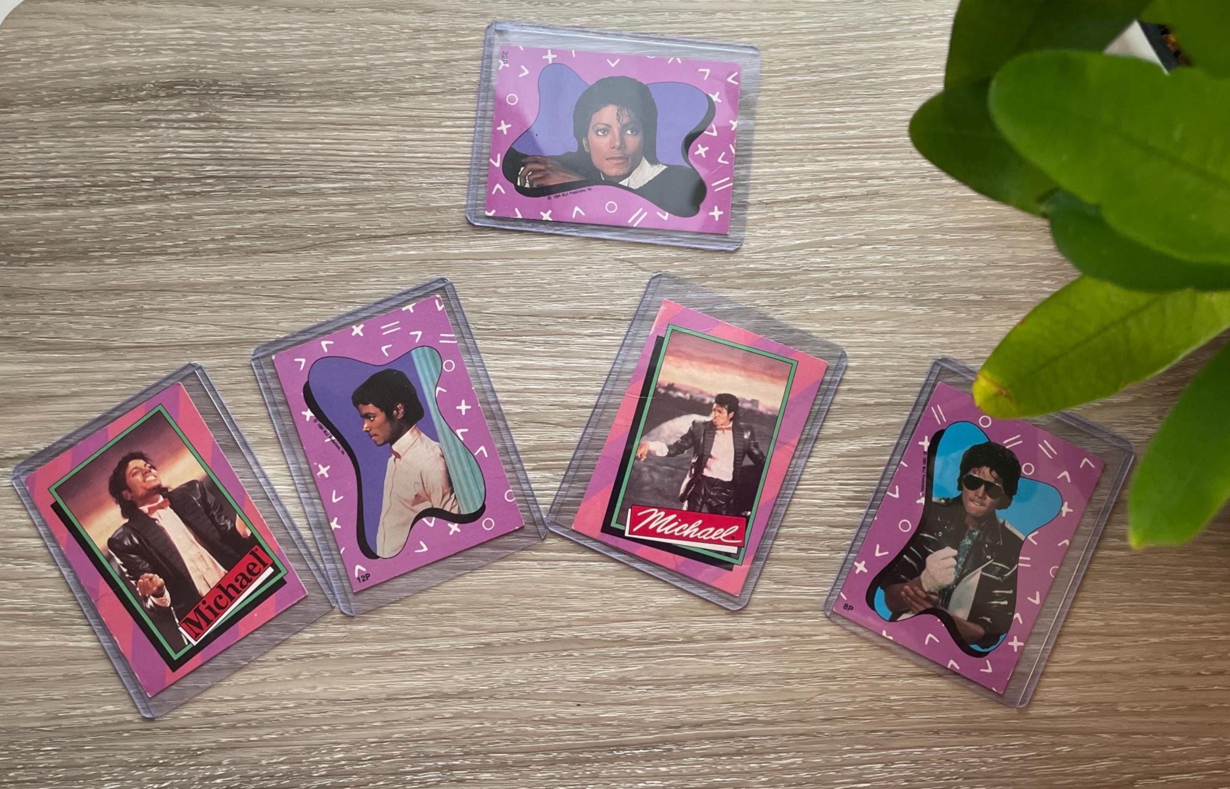 Vintage 1984 Michael Jackson Trading Cards – 5 Card Lot – MJJ
