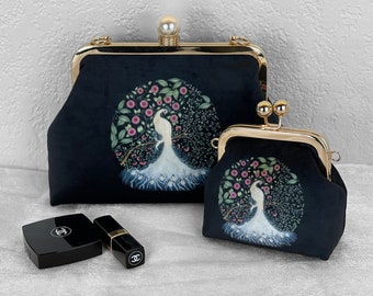 Women Animal Brid Peacock Blue Print Wallet Exquisite Clasp Coin Purse Girls Clutch Handbag Women Animal Brid Peacock Blue Print Wallet Exquisite Clasp Coin Purse Girls Clutch Handbag