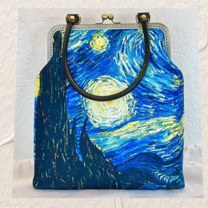 Large Purse / Van Gogh Purse / Birthday Gift / Shoulder Bag / Kiss Lock Purse / Valentine's Gift / Large Bag / Kisslock Purse