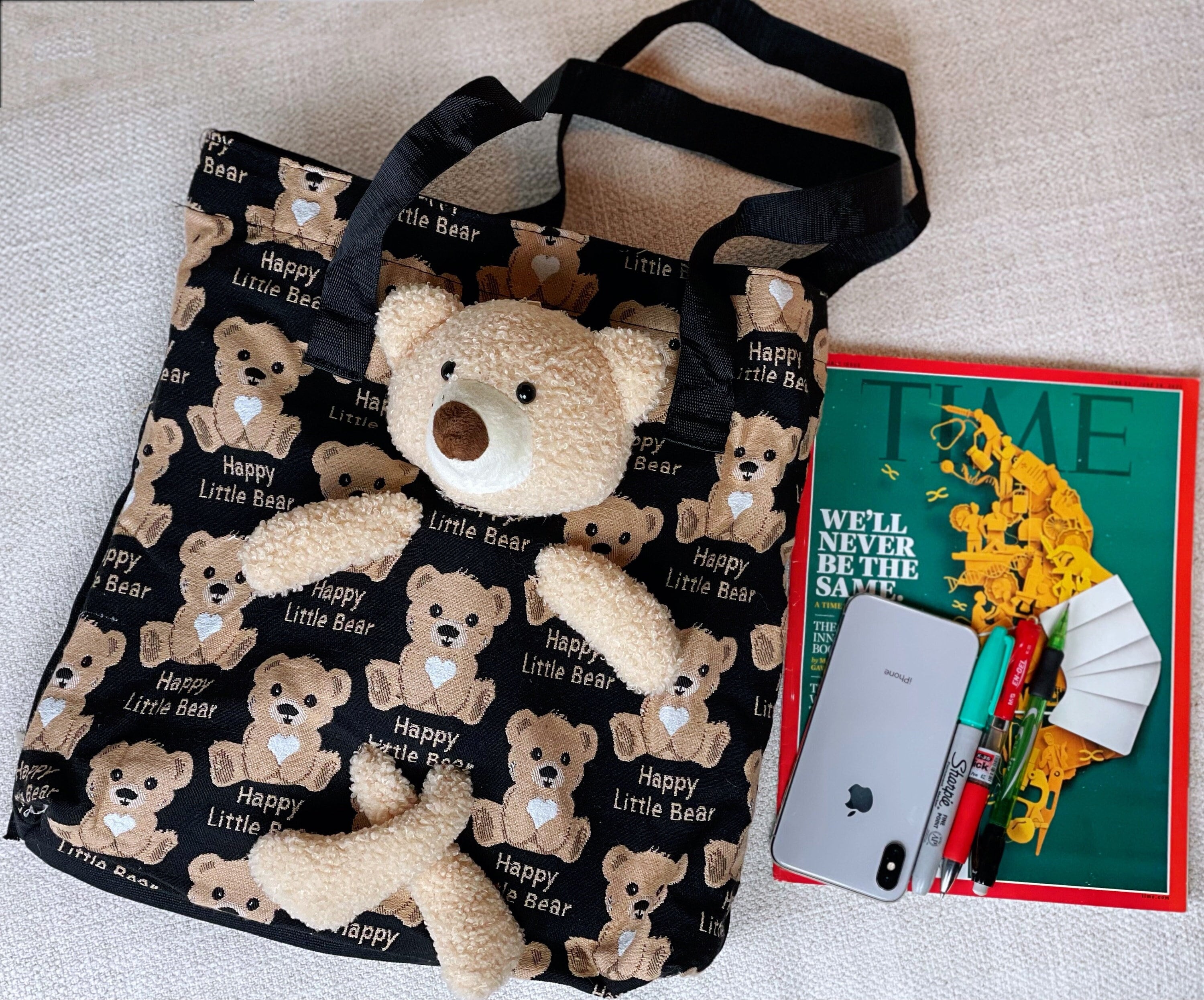 Teddybear Bag, Teddy Bear Bag, Lunch Bag, Teddy Bear Handbag