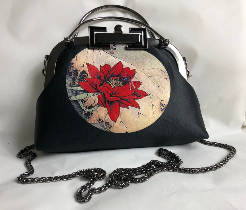Kiss Lock Handbag / Kiss Lock Purse / Floral Handbag / Etsy