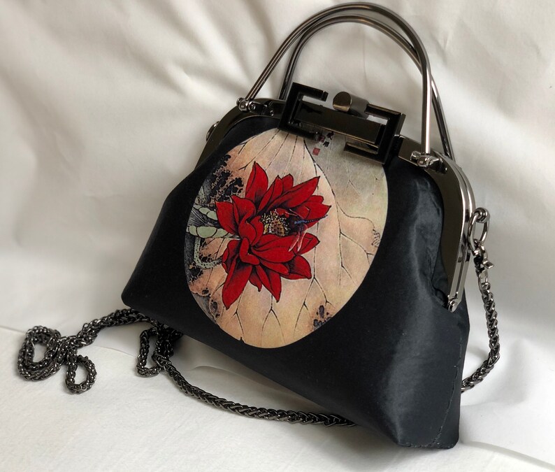 Kiss Lock Handbag / Kiss Lock Purse / Floral Handbag / Etsy