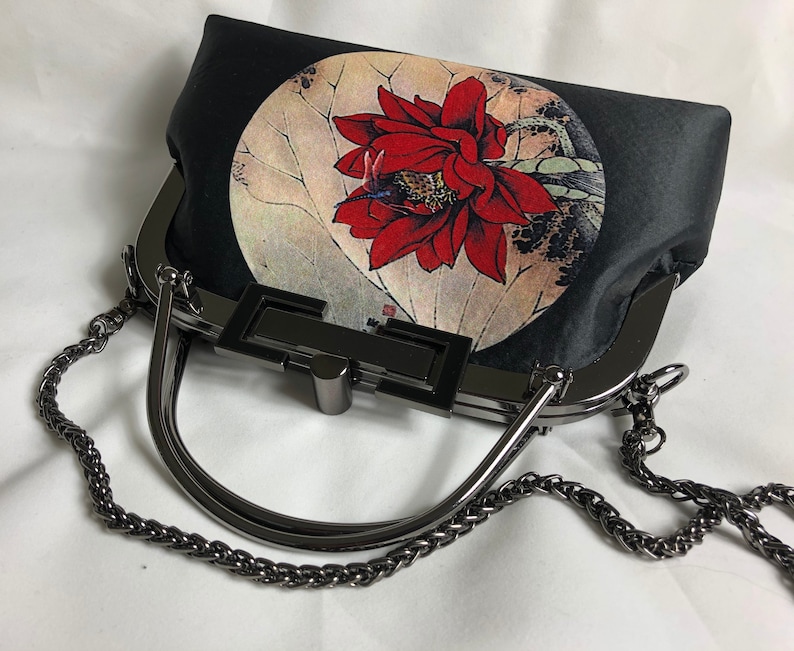 Kiss Lock Handbag / Kiss Lock Purse / Floral Handbag / Etsy
