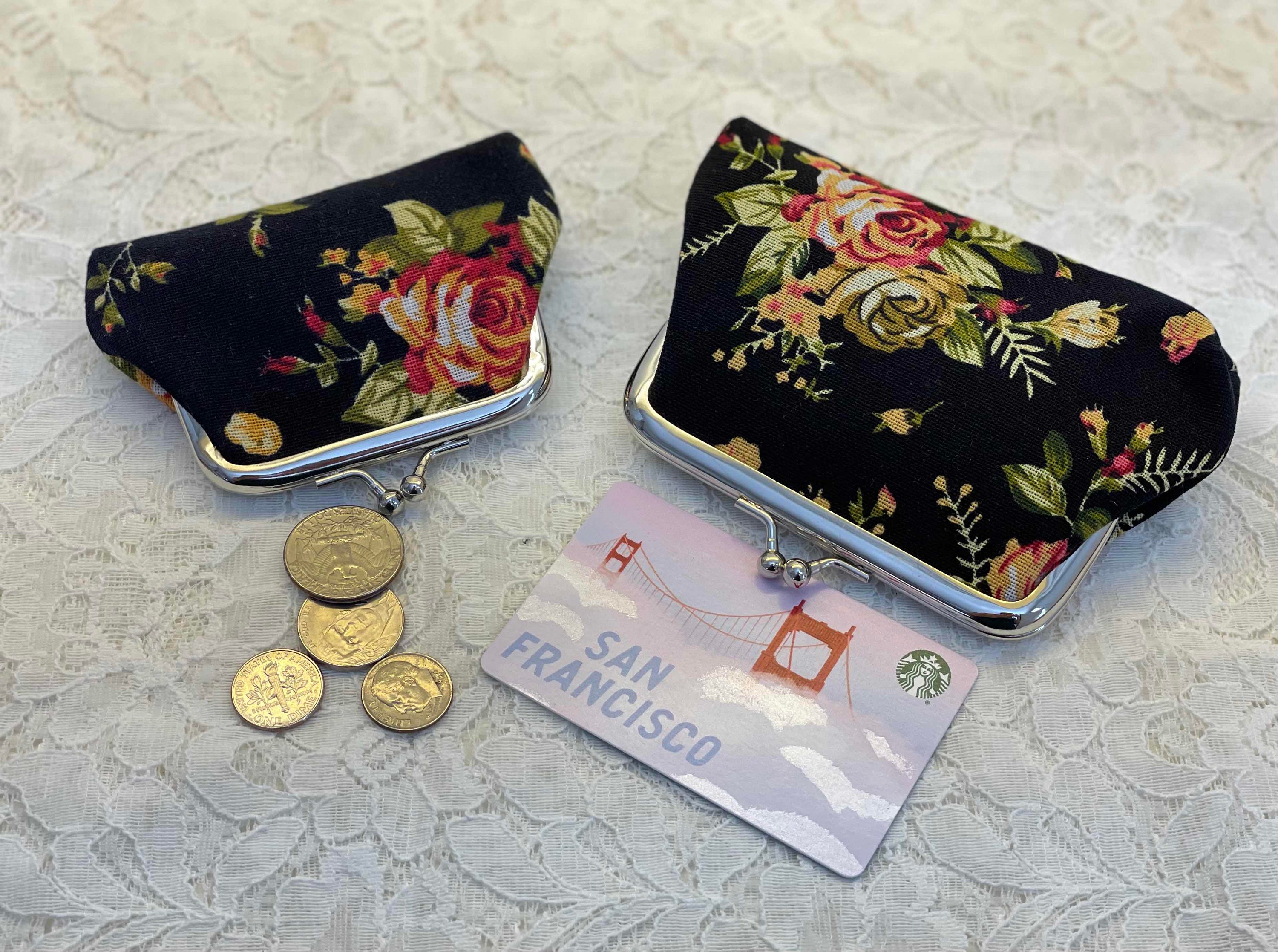 Key Bag Change Purse Clutch Bag Small Wallet Coin Wallet Zipper Vintage  Short. *